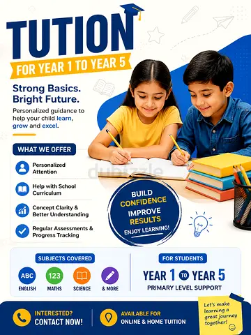 Tution for year 1 to year 5