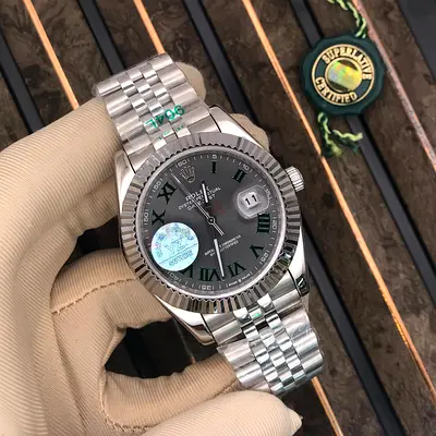 Rolex Datejust Style Stainless Steel Mens Watch with Green Dial (Pre-owned)