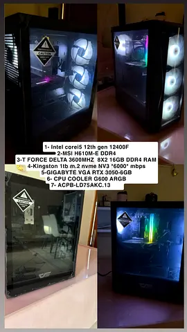 Custom Gaming Desktop — Intel i5-12400F, RTX 3050, 16GB RAM, 500GB SSD
