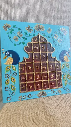 Hand-painted Wooden Wall decoration jharokha peacock design