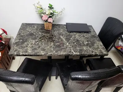 Sturdy compact dining table with 4 chairs