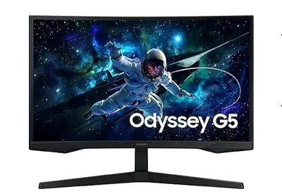 Samsung 27 Odyssey G5 G55C QHD Curved Gaming Monitor, 165Hz refresh rate and 1ms response