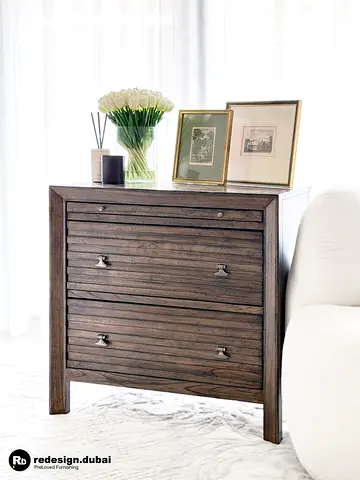 KINCAID OVERSIZED SOLID WOOD NIGHTSTAND or bed side table or end table or dresser in dark walnut