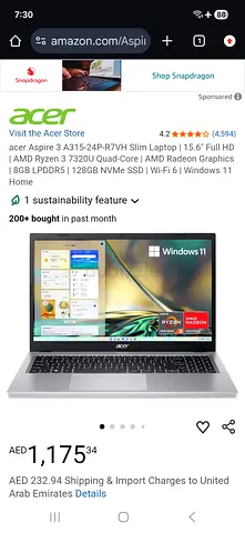 Acer aspire 3 laptop