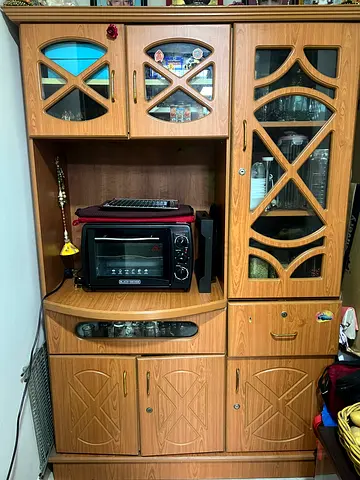 Showcase with cabinets