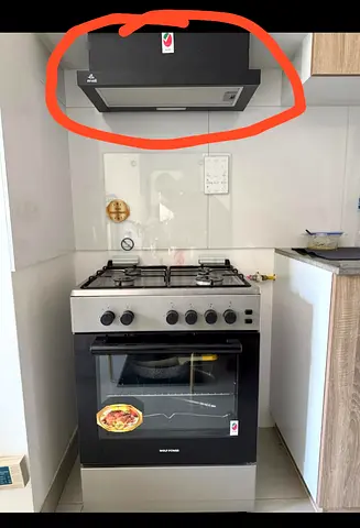 Used freestanding gas oven with free chimney - good working condition