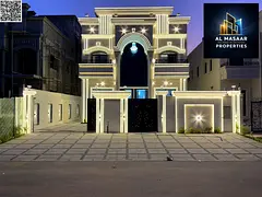 Two-story villa with a roof terrace, negotiable price, in one of Ajman's most prestigious areas.