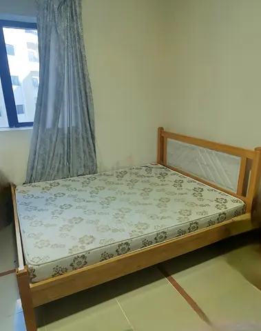 Wooden Single Bed Frame with Mattress — Good Condition