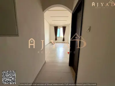 For rent: 2 bedrooms and living room in Al Rawda Ajman, Sheikh Ammar Street, 2 bedrooms one master, 3 bathrooms, central AC, prime location,
