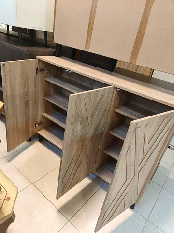3 Doors Shoe Cabinet with Internal Shelves