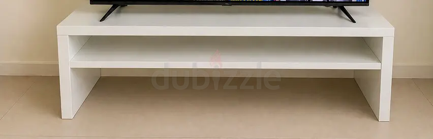 White Modern TV Stand / from Ikea Entertainment Console with Shelves