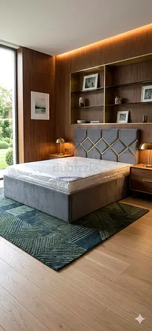 Stylish new queen size bed with mattress