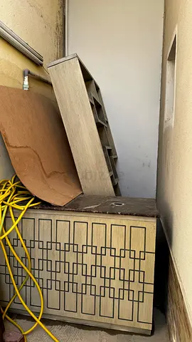 Coffee Counter L shape with shelf cabinet