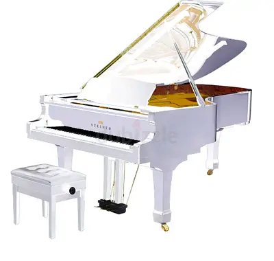 White Grand Piano (Steiner) with Bench - Excellent Condition