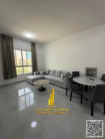 ✨ Luxury apartment for monthly rent, one bedroom and a hall with an open view, fully furnished with elegant furniture and a fully equipped kitchen