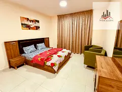 Sharjah, Al Majaz 3, near Safiya Park. One bedroom, living room, kitchen, two bathrooms, and balcony