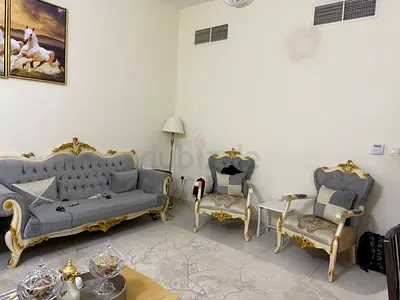 Classic 3-seater Sofa and 2 Accent Chairs Set - Grey  Gold
