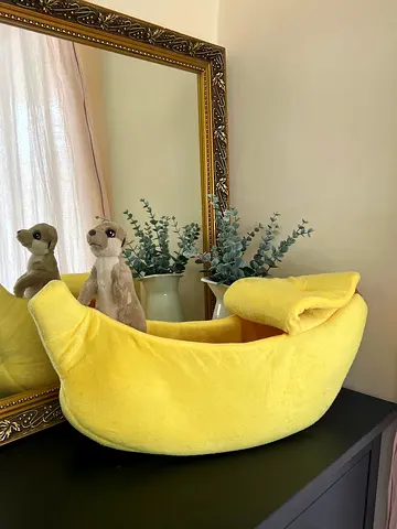 Banana Cat and Dog Bed