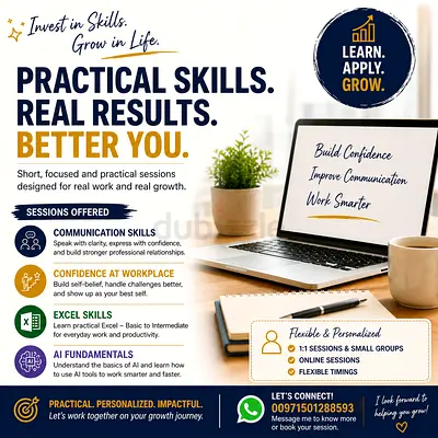 Communication, Excel  AI Training | Practical Skills | 1:1  Group Sessions