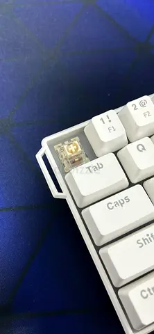Modified White 60% Mechanical Keyboard (Hot-Swappable) has both switches red + creamy beige