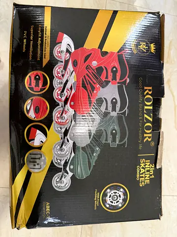 Rolzor 2-in-1 Inline Skates (Adjustable) - Size Adjustable Kids/Adults