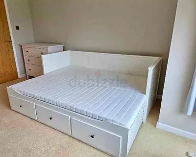 IKEA Hamnes daybed with 3 big storage drawers and 2 IKEA mattresses.