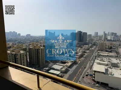 💥 استثمار رائع | شقة فارغة غرفتين وصالة في ابراج الهورايزون  باطلالة مفتوحة - الراشدية  1 عجمان