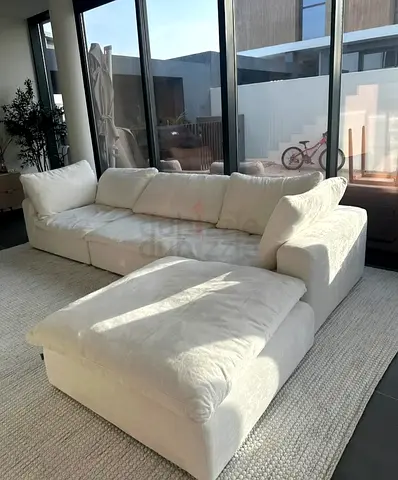 Great condition marina home feather filled sofa with ottoman