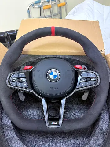 M2 /M3/M4 G Series Alcantara flat bottom Steering wheel ( with all carbon trims, and airbag)