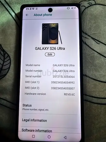 Samsung galaxy S26 ultra 16GB ram 1TB