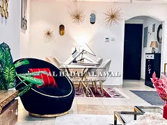A distinctive apartment for rent in Style Tower, Al Taawun area. Two bedrooms and a spacious living