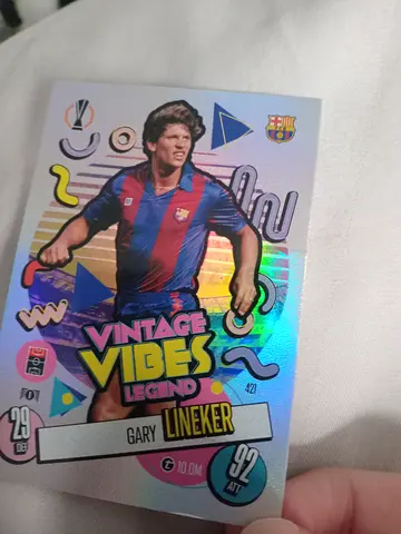 Vintage Vibes Legends Gary Lineker Holographic Football Trading Card