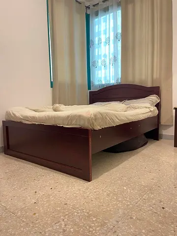 Queen size wooden bed and mattress available