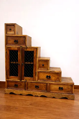Marina Home Solid Wood Steps Cabinet