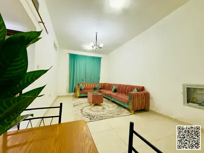 Luxury one-bedroom apartment with a balcony in Ajman, Al Rawda 3. Fully furnished, available for monthly rent.