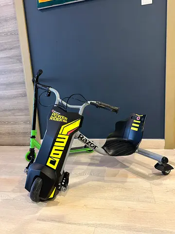 Three scooters bundle — electric and kick scooters, good working condition.