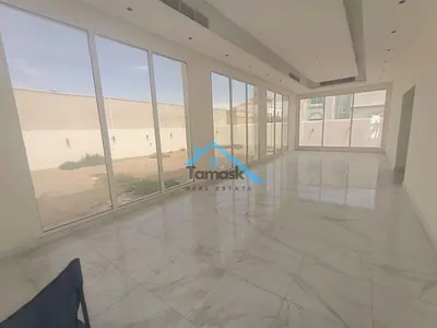 A brand new, two-story villa for rent in Al Awir, never before occupied. The first floor comprises: a large living room and majlis, a master bedroom,