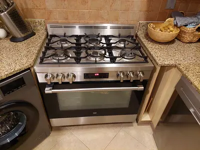 New Beko Top6 Burner Gas Down Oven Electric Cooker Range Size 90×60 cm