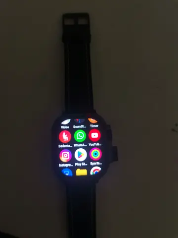 Used Smartwatch with Leather Strap - Apps and Notifications Working GPS 2 cameras Wi-Fi and many