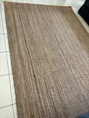 Large Natural Jute Rug — Neutral Woven Area Rug (Good Condition)