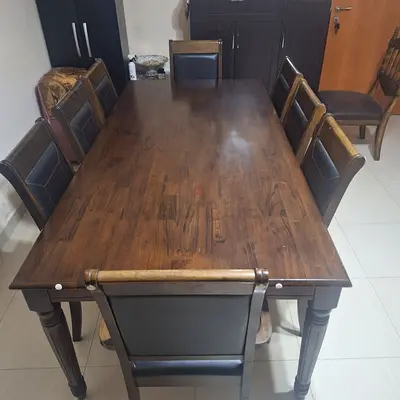 8 chairs Dinning table, premium quality wood with excellent condition