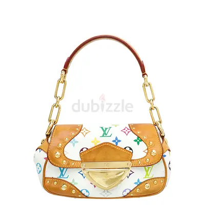 Authentic Louis Vuitton White Multicolor Monogram Marilyn Bag