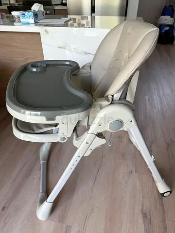 Adjustable Baby High Chair with Removable Tray - Light Beige