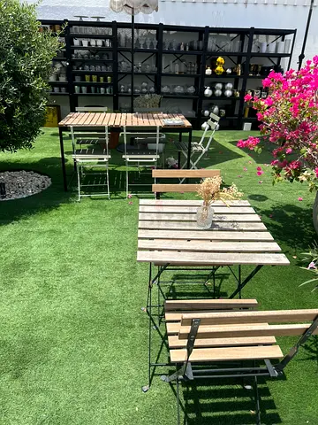 Outdoor Wooden Bistro Table and Chairs Set 2 - foldable