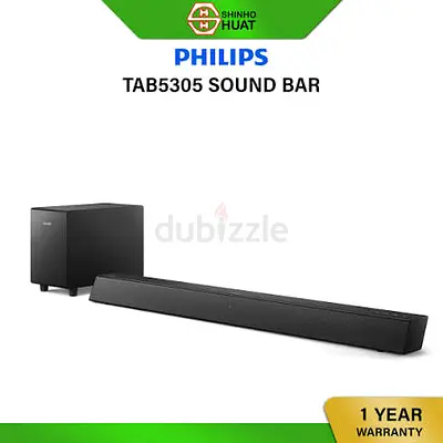 Philips TAB5305 Soundbar with Wireless Subwoofer - 1 Year Warranty