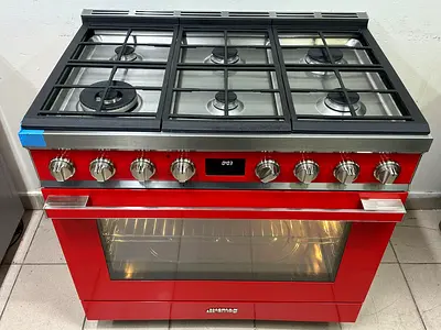 Smeg latest model 6 burner gass/electric top gass oven electric dual fan stove 90x60 cooking range r