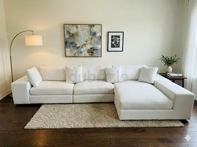 Top quality Eichholtz Brand Bloomingdales store white color lshape sofa