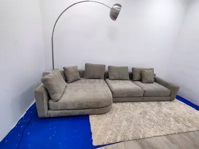 Brown color chattels and more brand lshape sofa