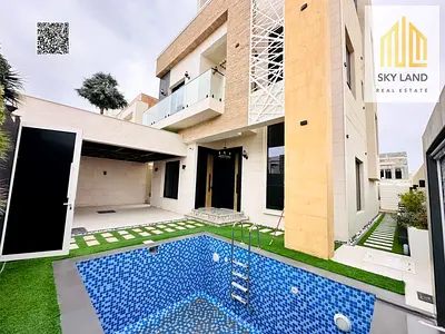 فيلا للبيع في الحليو 2 – عجمان فيلا فاخرة مع مسبح بتصميم عصري ومساحات واسعة تلبي أعلى معايير الراحة والرفاهية