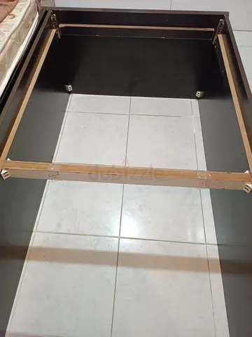 2 Single/Small Double Wooden Bed with mattress and storage facility. Customised made from MDF wood.